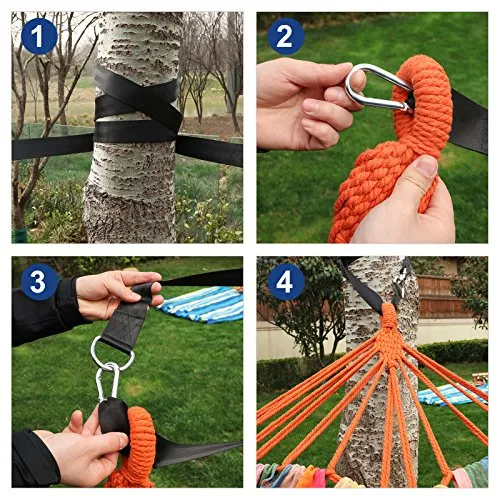 Double Hammock w/ Compression Bag,Straps,Carabiners-660lb Capacity