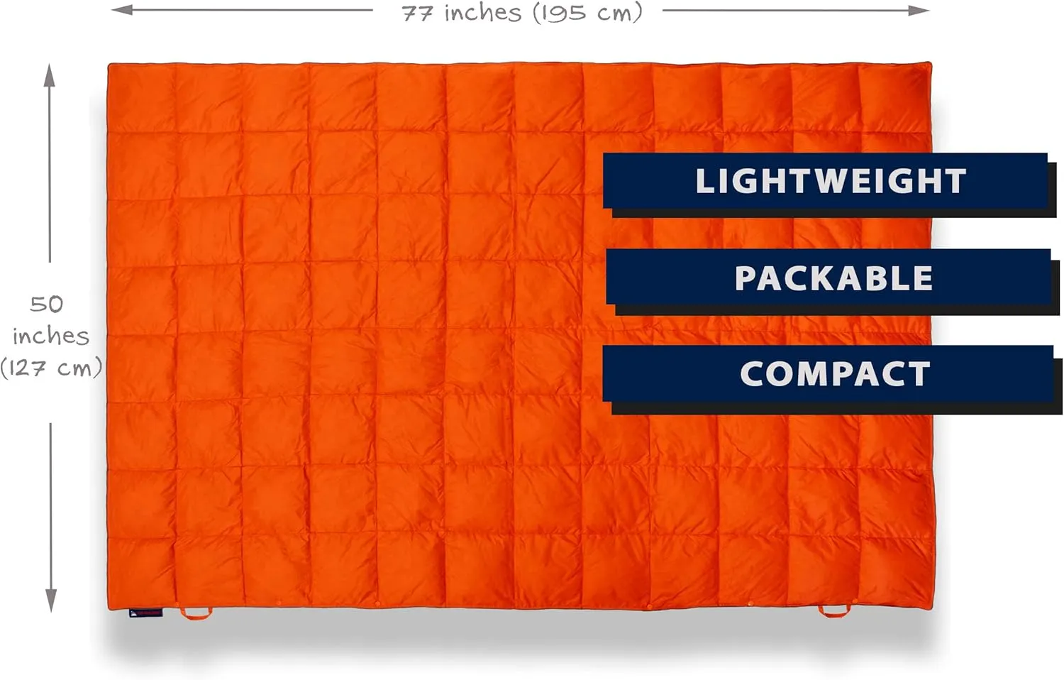 Down Camping Blanket - Puffy, Packable, Lightweight and Warm | Ideal for Outdoors, Travel, Stadium, Festivals, Beach, Hammock | 650 Fill Power Water-Resistant Backpacking Quilt