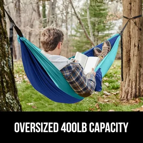 Durable Portable Camping Hammock,Holds 400lbs with Tree Straps