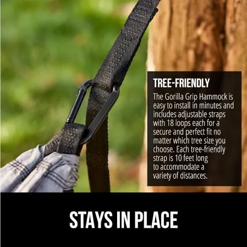 Durable Portable Camping Hammock,Holds 400lbs with Tree Straps