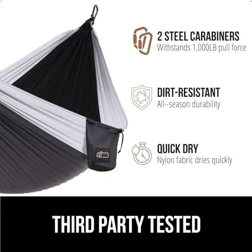 Durable Portable Camping Hammock,Holds 400lbs with Tree Straps