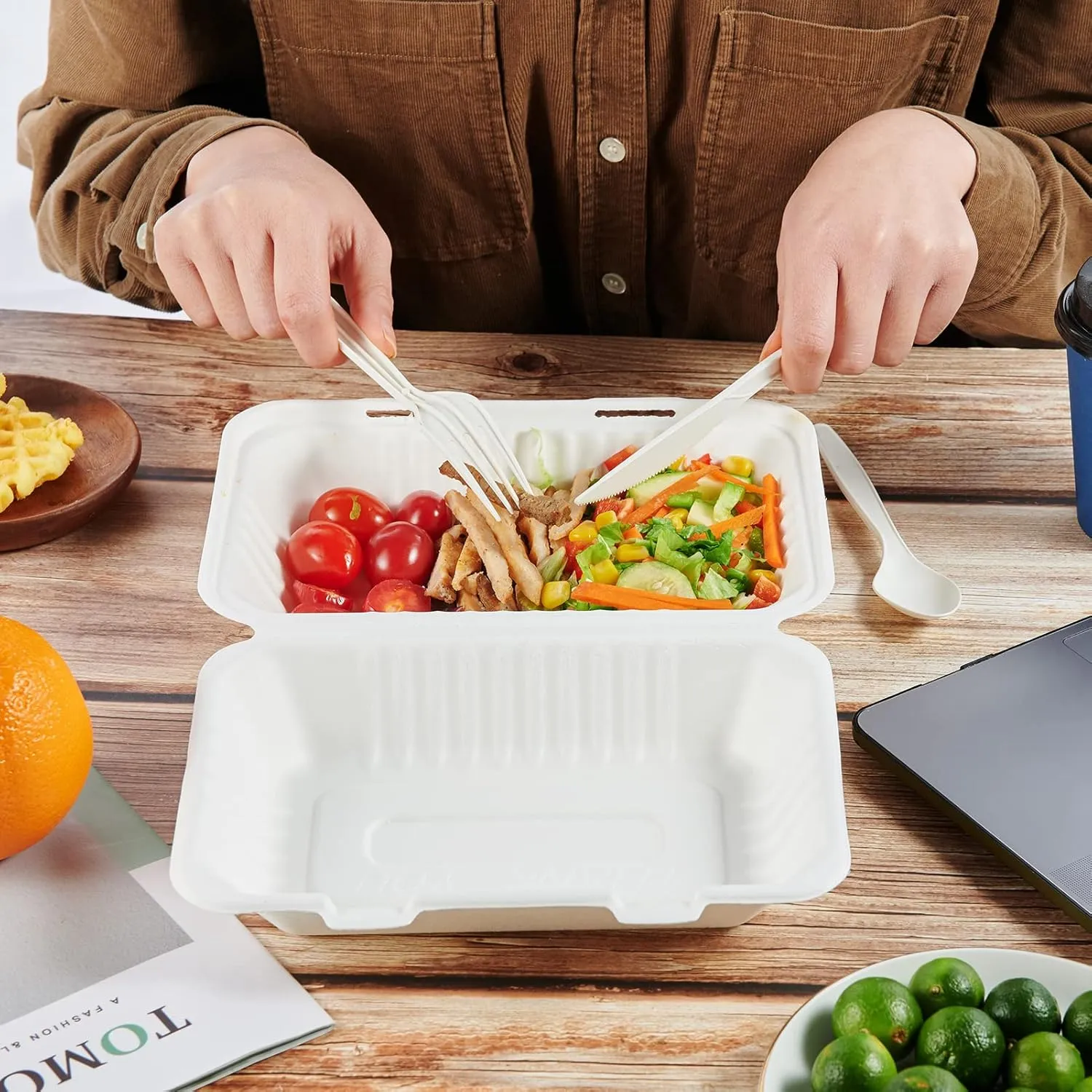 ECOLipak Clamshell Take Out Food Containers