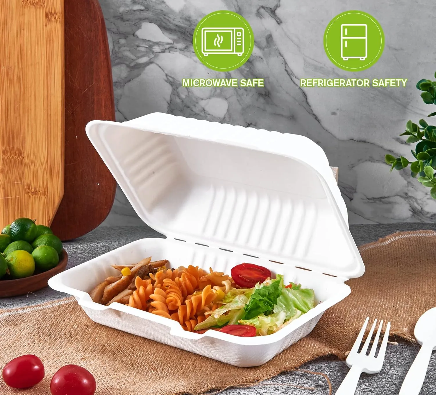 ECOLipak Clamshell Take Out Food Containers