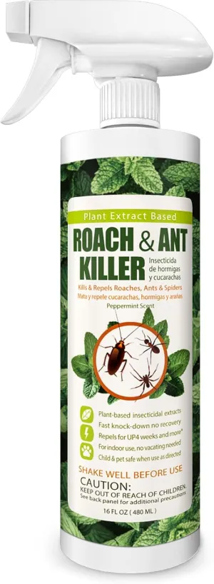 EcoVenger Roach & Ant Killer, Kills on Contact, Extended 4-Week Deterrence, Kills Ants & Other Indoor&Outdoor Crawling Insects, Natural & Non-Toxic, Pleasant Botanical Scent, Safe for Children & Pets