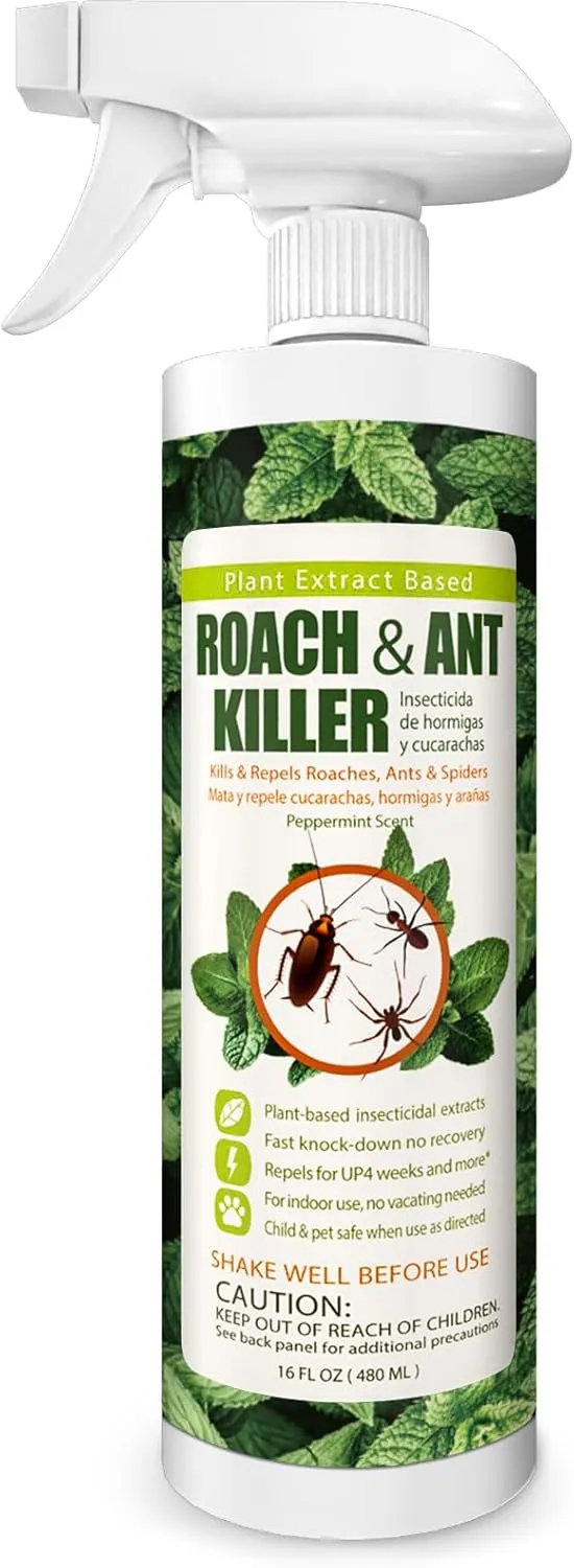 EcoVenger Roach & Ant Killer, Kills on Contact, Extended 4-Week Deterrence, Kills Ants & Other Indoor&Outdoor Crawling Insects, Natural & Non-Toxic, Pleasant Botanical Scent, Safe for Children & Pets