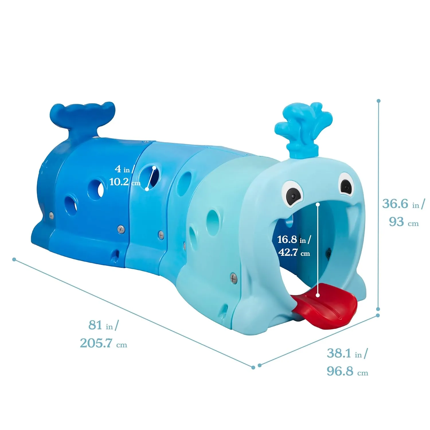 ECR4Kids Willow Climb-N-Crawl Whale, Jumbo, Play Structure