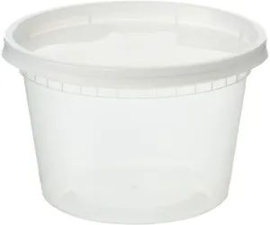 EDI [16 OZ, 50 Sets] Plastic Deli Food Storage Containers with Airtight Lids | Microwave-, Freezer-, Dishwasher-Safe | BPA Free | Heavy-Duty | Meal Prep | Leakproof | Recyclable
