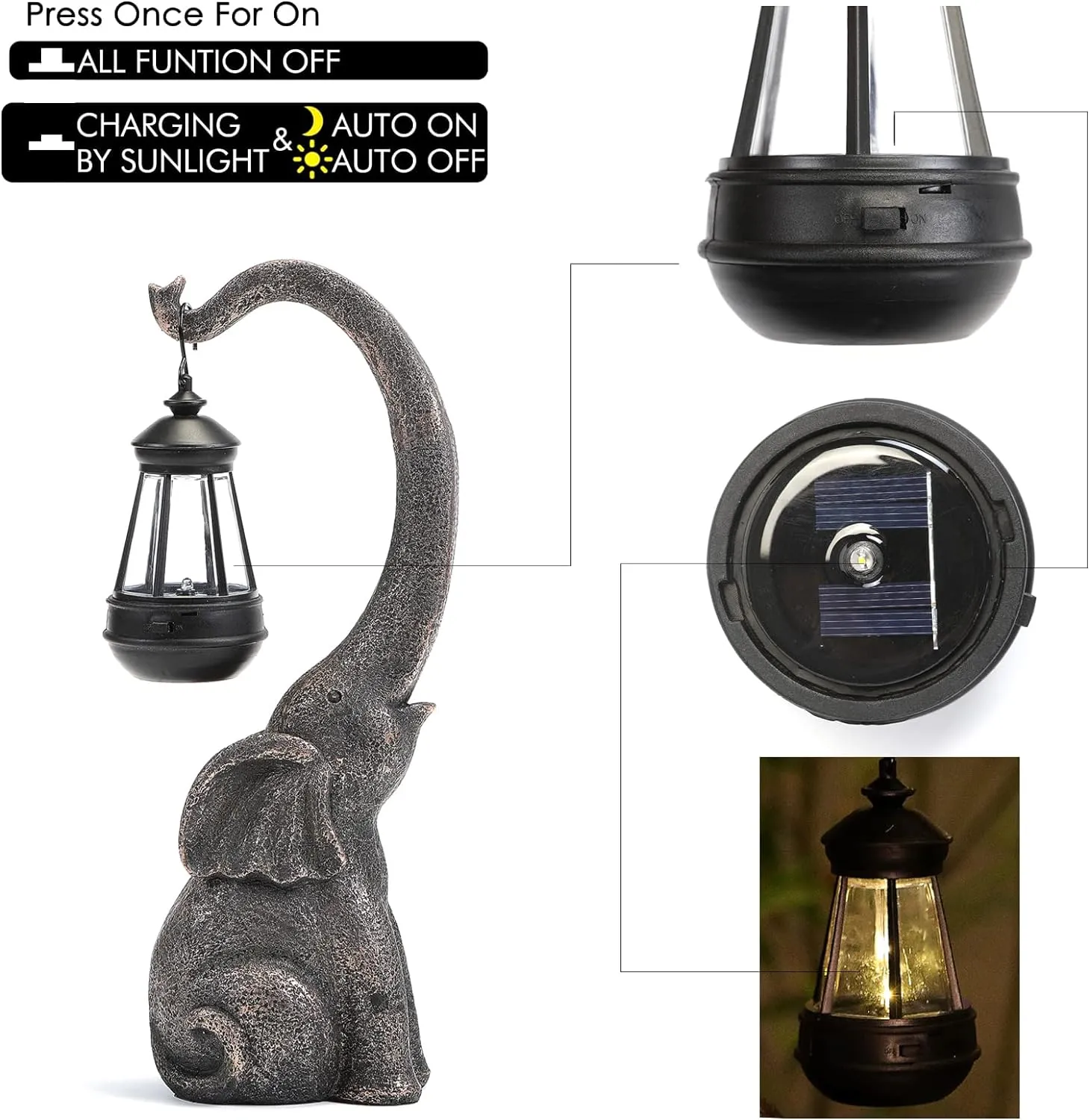 EleGlow | Solar-Powered Elephant Lamp