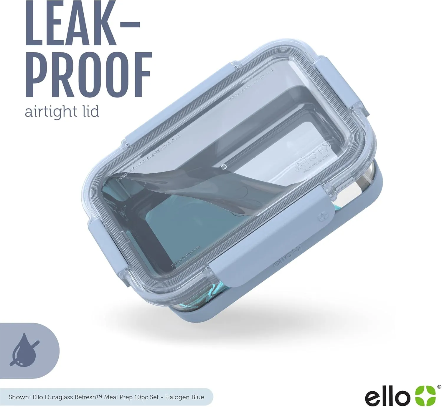 Ello Duraglass 3.4 Cup Meal Prep Sets 10Pc, 5 Pack Set- Glass Food Storage Container with Silicone Boot and Airtight BPA-Free Plastic Lids, Dishwasher, Microwave, and Freezer Safe, Garden Goals