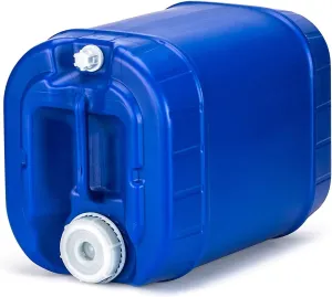 Emergency Water Storage Containers - 5 Gallons Each Water Storage Tank w/Lids   Spigot - Water Storage Container, Emergency Water Container, Survival Storage Tank - Stackable (5 Gallons (1 Tank)