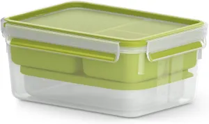 Emsa Clip & Go N1071600 Lunch Box, Plastic, Transparent/Green