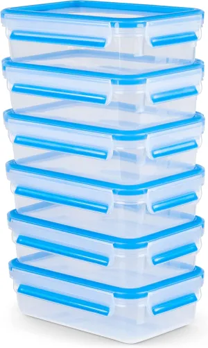 Emsa Clip&Close Fresh Plastic Food Storage Containers, 0.8 L, Hygienic, Odourless and Tasteless, 100% BPA-Free, Dishwasher and Microwave Safe, Baby Care Certified