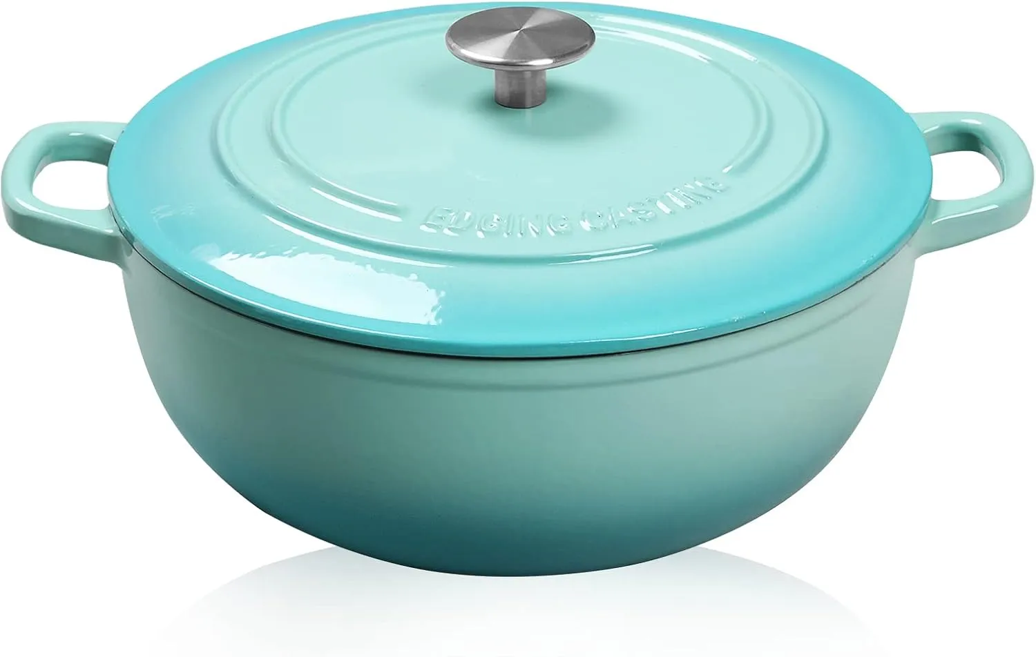 Enameled Cast Iron Dutch Oven Pot with Lid for Sourdough Bread Baking, Bread Dutch Ovens, Cooking Pots, 5 Quart, Peacock Blue