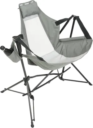 Enjoy Comfort with Portable Folding Hammock Chair, Sturdy Steel Frame, Adjustable Recline for Camping or Patio, Grey