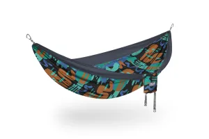 ENO-DNP-216 DoubleNest Hammock Print - Lagoon/Charcoal