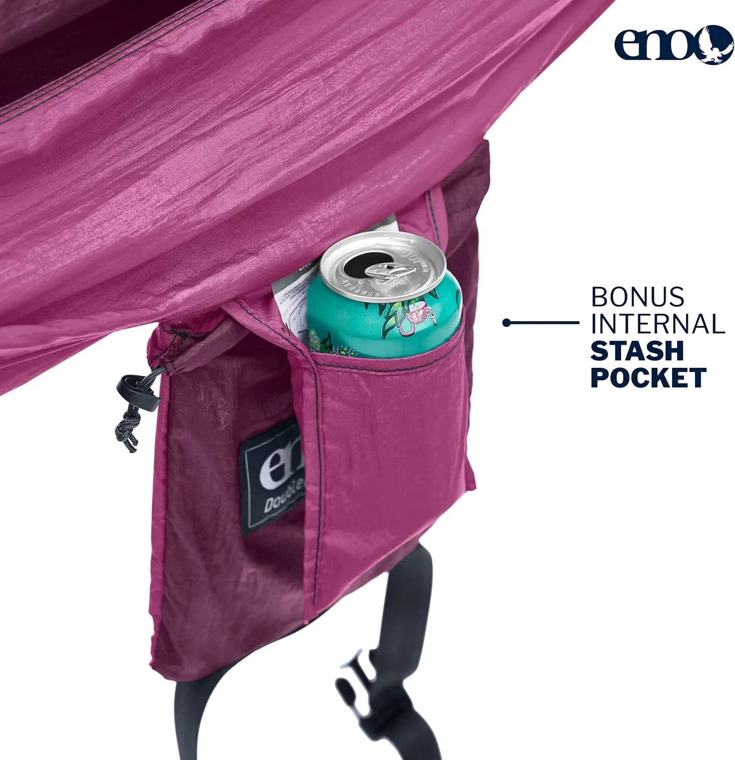ENO DoubleNest Hammock - Lightweight, Portable, 1 to 2 Person Hammock - for Camping, Hiking, Backpacking, Travel, a Festival, or The Beach - Plum/Berry