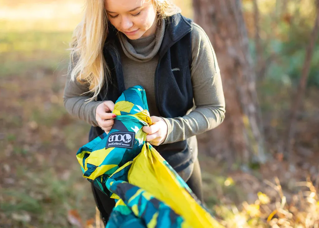 Eno DoubleNest Print Hammock - Boulder/Melon