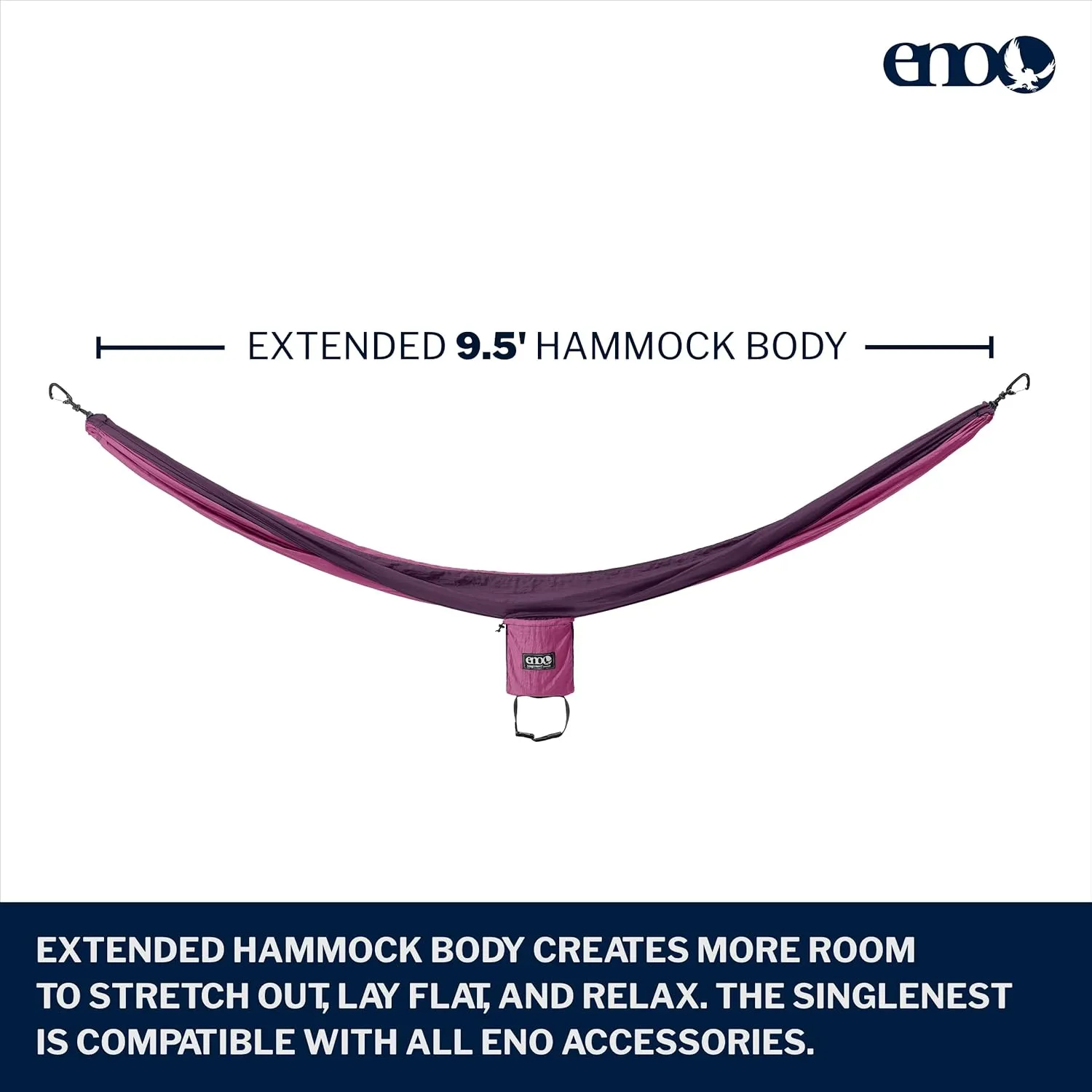 ENO SingleNest Hammock - Lightweight, 1 Person Portable Hammock - for Camping, Hiking, Backpacking, Travel, a Festival, or The Beach - Berry/Plum
