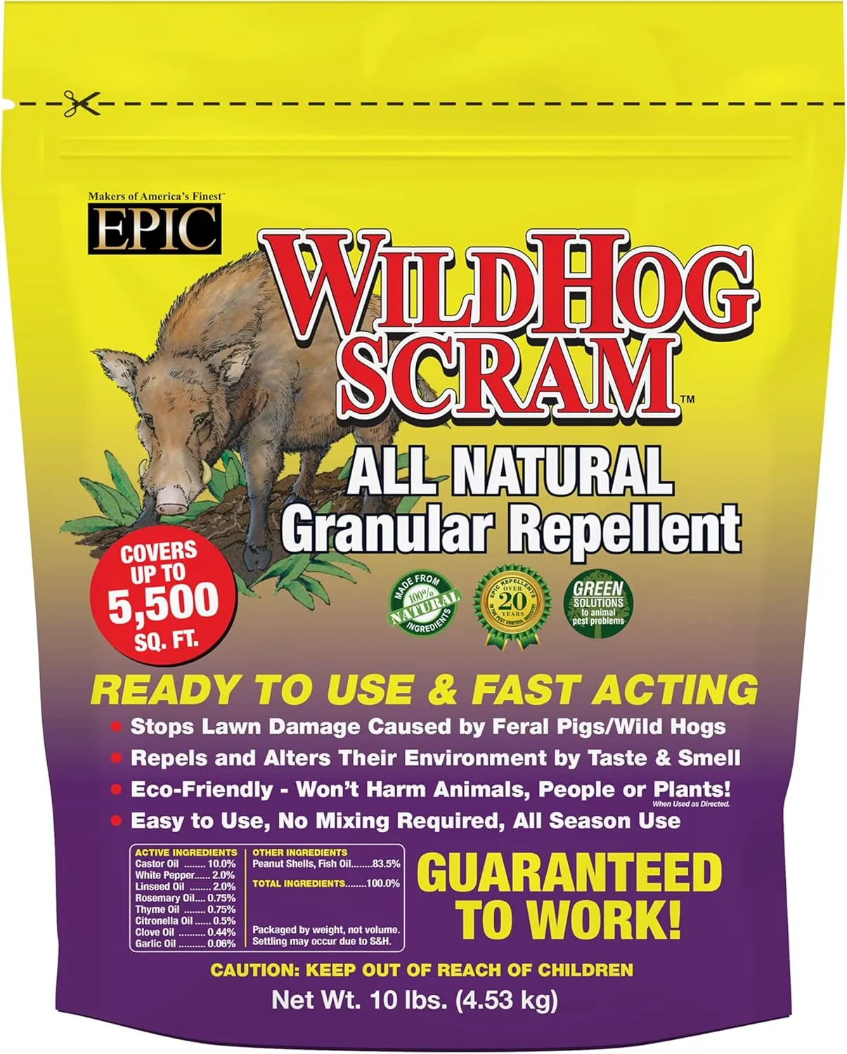 Epic Wild Hog Scram All Natural Granular Repellent - 10 lb. Bag