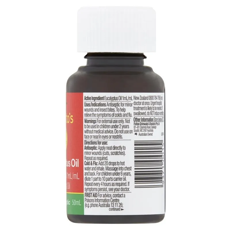 [Expiry: 02/2026] Bosisto’s Eucalyptus Oil 50mL