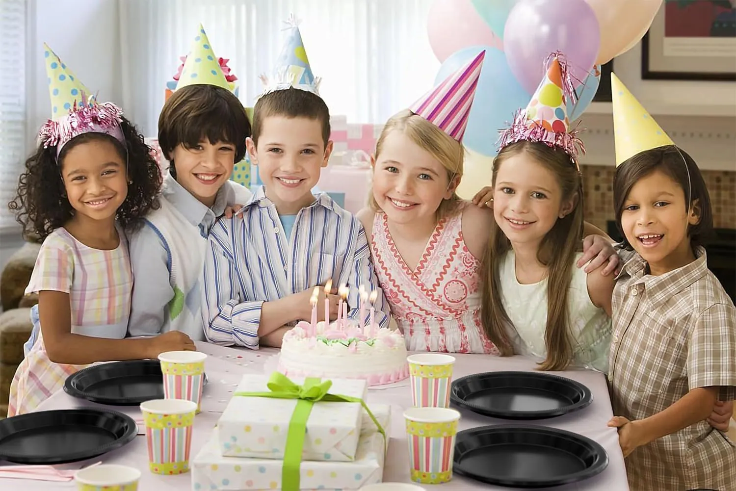 Exquisite Party Solids Black Plastic Plates For Party 10" Black Disposable Plates Heavy Duty Supplies 100 Pcs Plastic Dinnerware Sets Heavy Duty 350 GSM Disposable Dinnerware Set