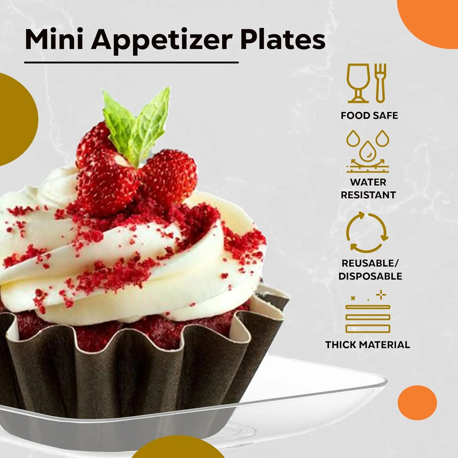 Exquisite Tiny Mini Dessert Plates - 240 Pack 2.4 In. x 2.4 In. Clear Disposable Appetizer Plates - Small Plastic BPA Free for Weddings