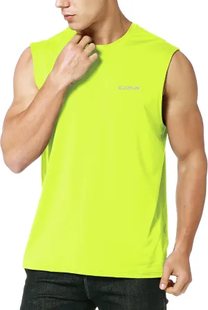 EZRUN Men's Sleeveless Shirt Quick Dry Workout Swim Shirt Gym Muscle Athletic Beach Tank Top Big and Tall