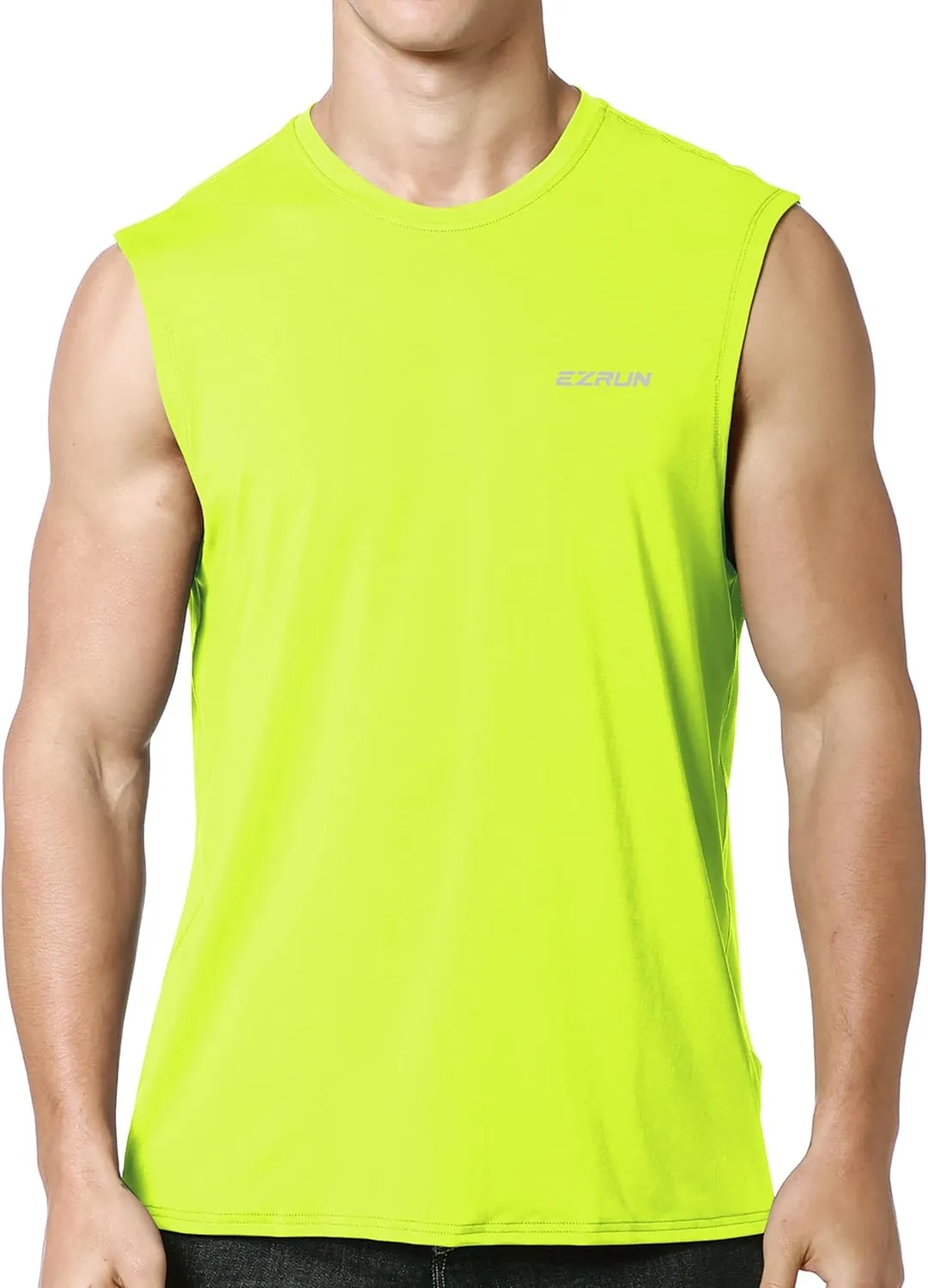 EZRUN Men's Sleeveless Shirt Quick Dry Workout Swim Shirt Gym Muscle Athletic Beach Tank Top Big and Tall