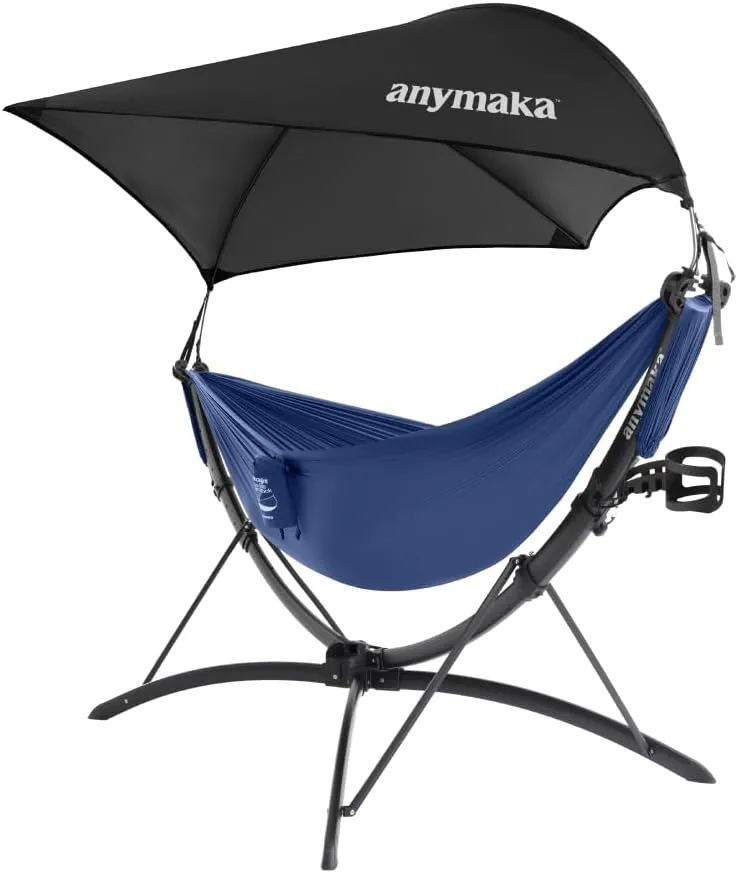 Fast Set-up in 3 Seconds Adjustable Portable Aluminum Alloy Hammock Stand for Outside with Chair Mode & Lounge Mode up to 105'' - 550 LBS Capacity - Compact & Portable & Stable on Any Terrain