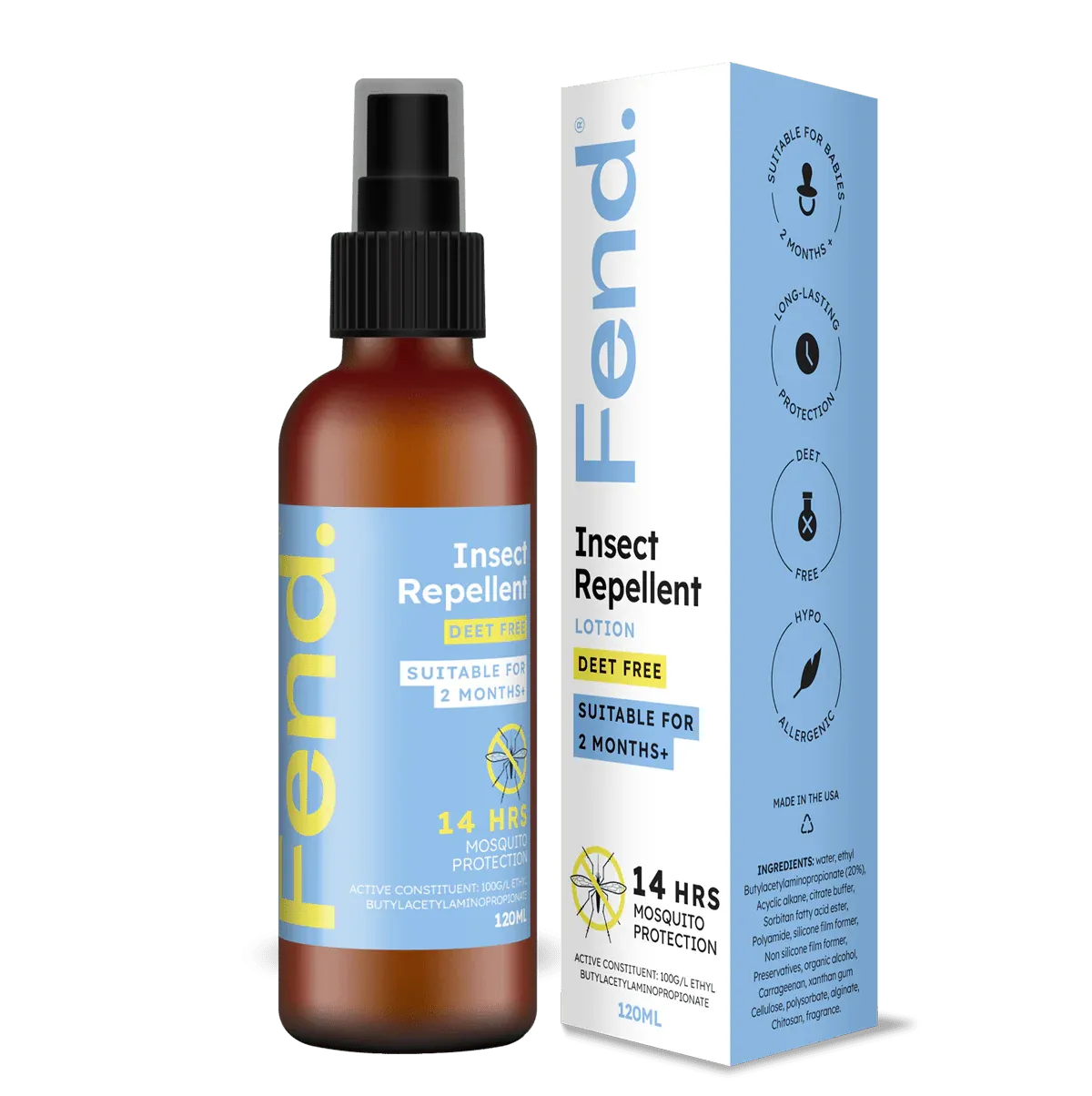 Fend DEET-free Insect Repellent Lotion Pump - 120mL