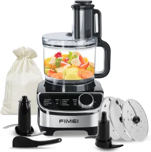 FIMEI 12-Cup Food Processor with Stainless Steel Blades - Food Processors Best Rated 2025 Perfect for Chopping, Slicing, and Pureeing, 600W Motor