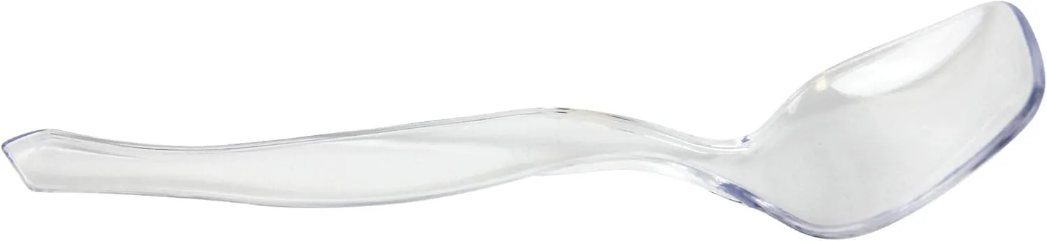 Fit Meal Prep [30 Pack] 10 x 8.5" Spoons, 10 x 8.5" Forks, 10 x 9" Tongs Combo, Clear Disposable Plastic Serving Utensils Set, Heavy Duty Catering Supplies, Wedding, Birthday Party, Buffet