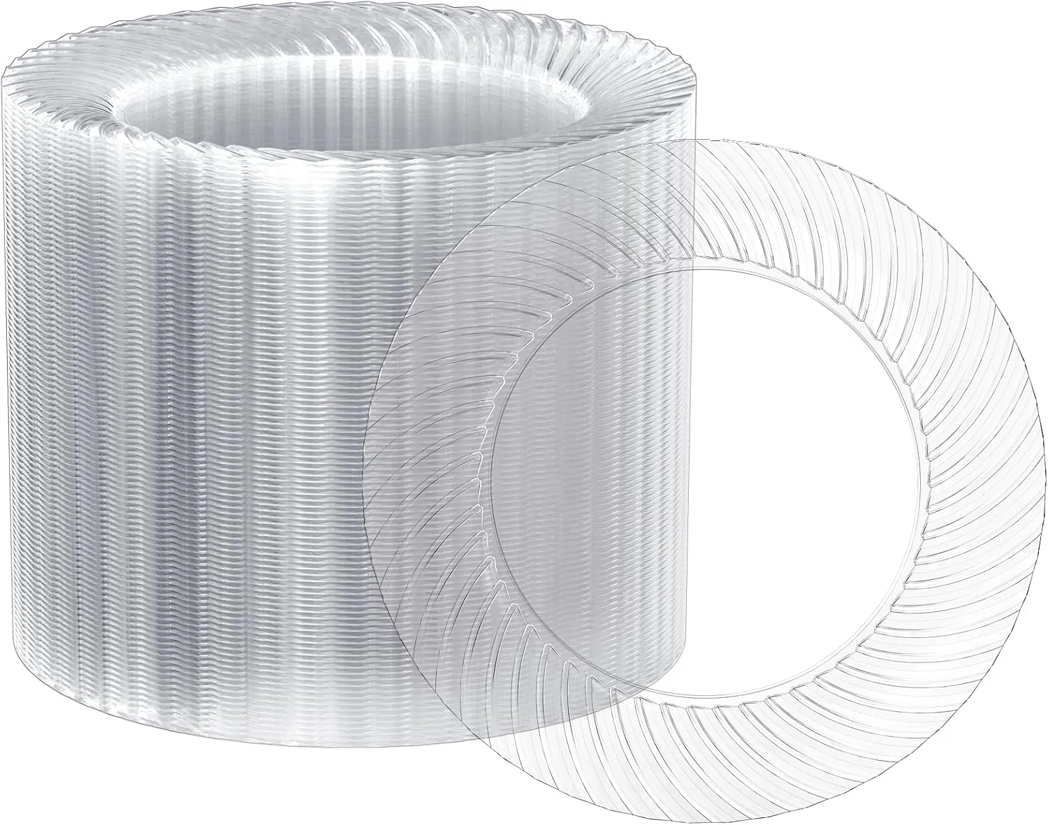 FOCUSLINE 7 Inch Clear Plastic Plates, 100 Count Disposable Heavy Duty Salad Dessert Plates, Premium Hard Plastic for Weddings, Parties & Events
