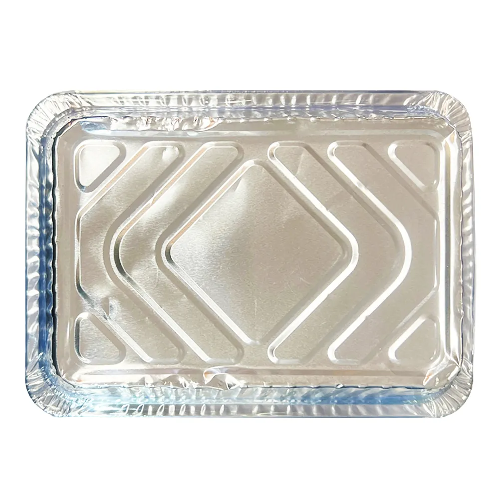 FOILRITE Rectanguar Shape Disposable Aluminum Pan with Dome Lid 14PK (2 1/4lb)