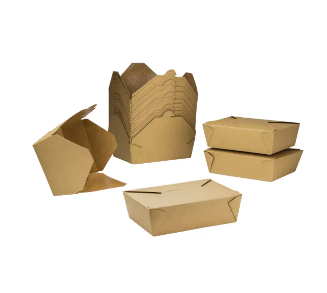 Fold-To-Go Boxes #4, 110 fl oz, Kraft - 160 pcs
