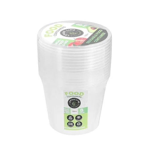 Food Storage Container Round 700ml 8pk