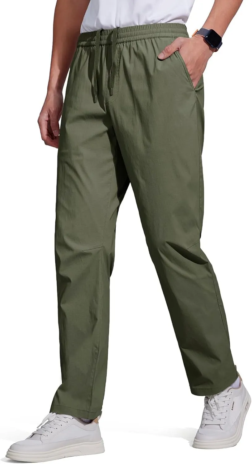 FREE SOLDIER Men's Elastic Waist Water Resistant Quick-Dry Hiking Outdoor Joggers Workout Sweatpants Pants