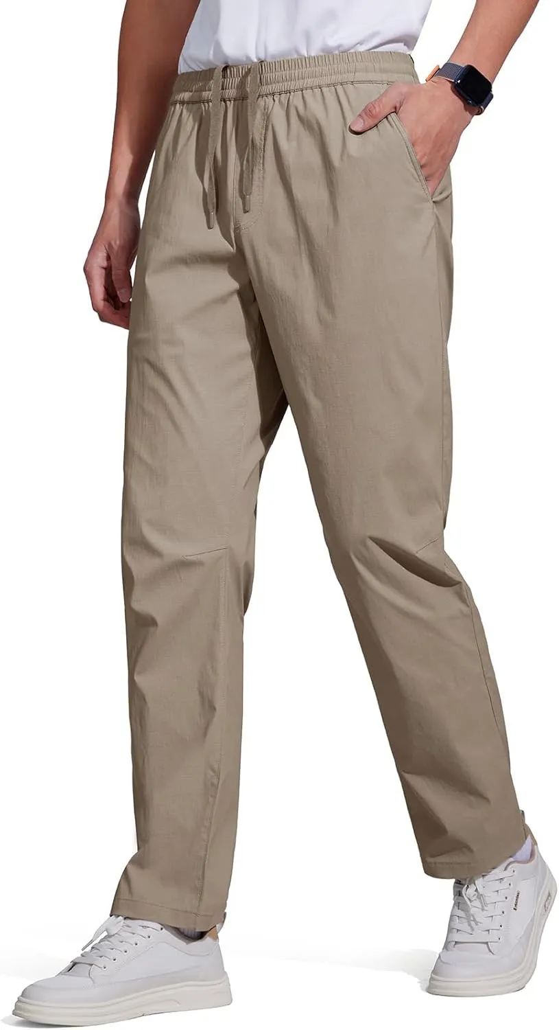 FREE SOLDIER Men's Elastic Waist Water Resistant Quick-Dry Hiking Outdoor Joggers Workout Sweatpants Pants