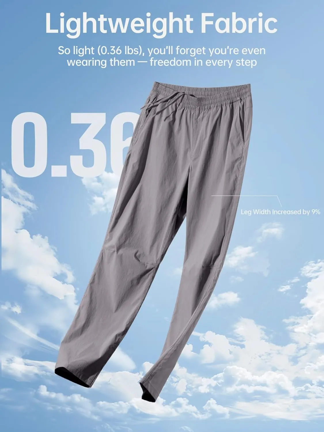 FREE SOLDIER Men's Elastic Waist Water Resistant Quick-Dry Hiking Outdoor Joggers Workout Sweatpants Pants
