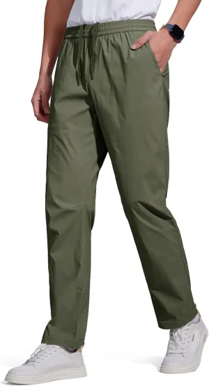 FREE SOLDIER Men's Elastic Waist Water Resistant Quick-Dry Hiking Outdoor Joggers Workout Sweatpants Pants