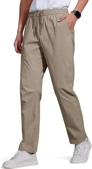 FREE SOLDIER Men's Elastic Waist Water Resistant Quick-Dry Hiking Outdoor Joggers Workout Sweatpants Pants