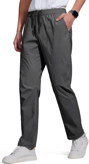 FREE SOLDIER Men's Elastic Waist Water Resistant Quick-Dry Hiking Outdoor Workout Casual Pants
