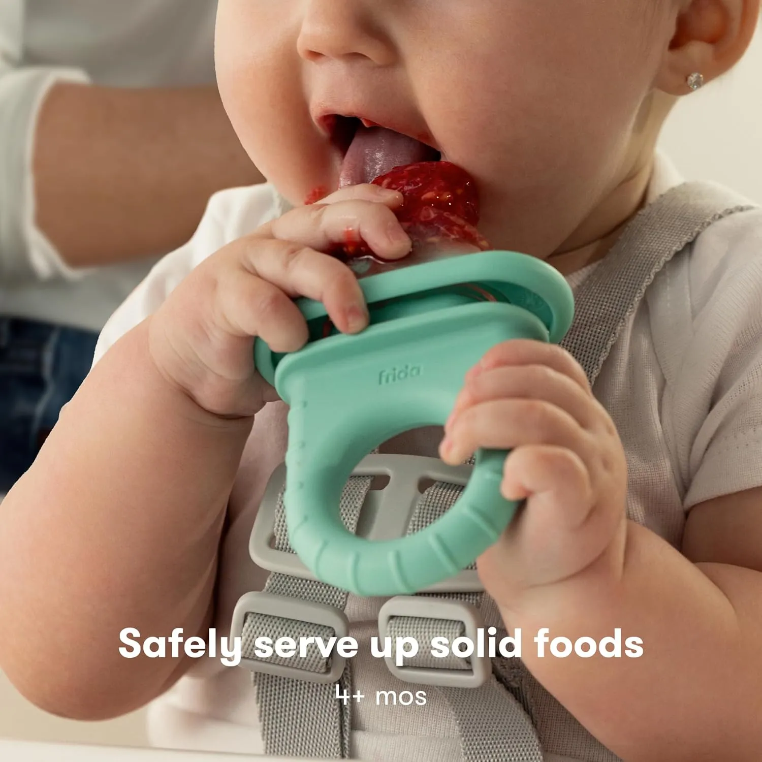 Frida Baby Push Pop Feeder, Baby Fruit Food Feeder to Safely Introduce New Foods, Fresh   Frozen, Silicone, BPA Free, Dishwasher Safe | 3 Count, Teal