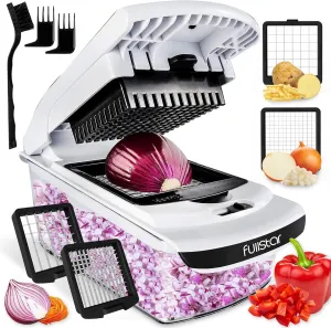 Fullstar Vegetable Chopper and Spiralizer - Food Chopper with Container, Fruit Slicer, Kitchen Gadgets & Accessories, Home Essentials (2 in 1, White)