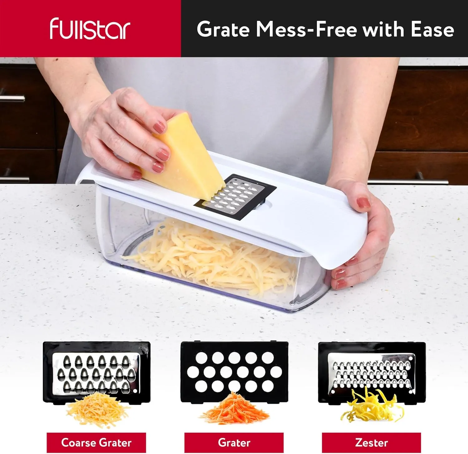 Fullstar Vegetable Chopper and Spiralizer - Food Chopper with Container, Fruit Slicer, Kitchen Gadgets & Accessories, Home Essentials (All in 1, White)