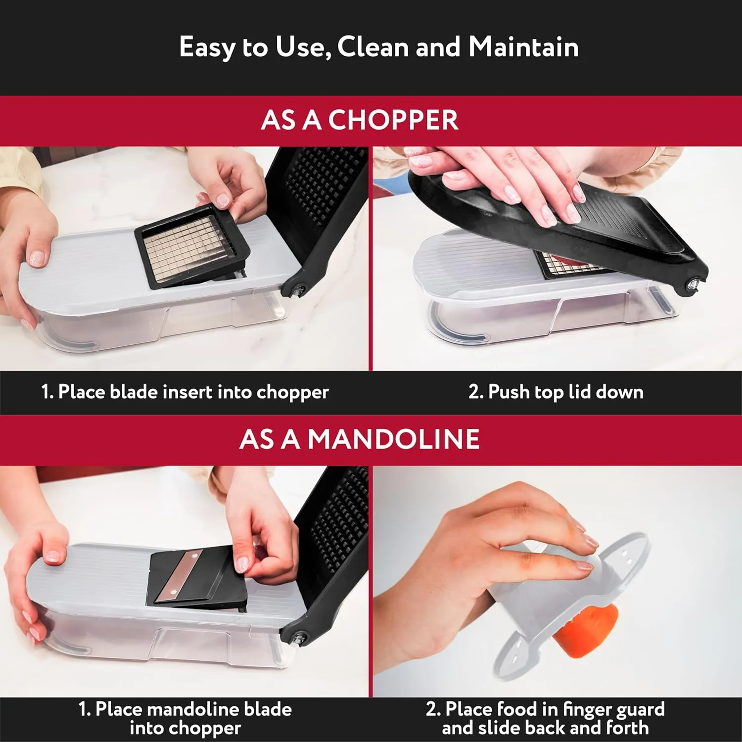 Fullstar Vegetable Chopper, Mandoline Slicer - Cheese Grater, Food Chopper with Container, Kitchen Gadgets, Home Essentials (6-in-1, White/Black)