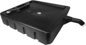 Funnel King 32964 15 Quart Closed Drain Pan, 25" x 18" x 5.5", Made in USA, Black