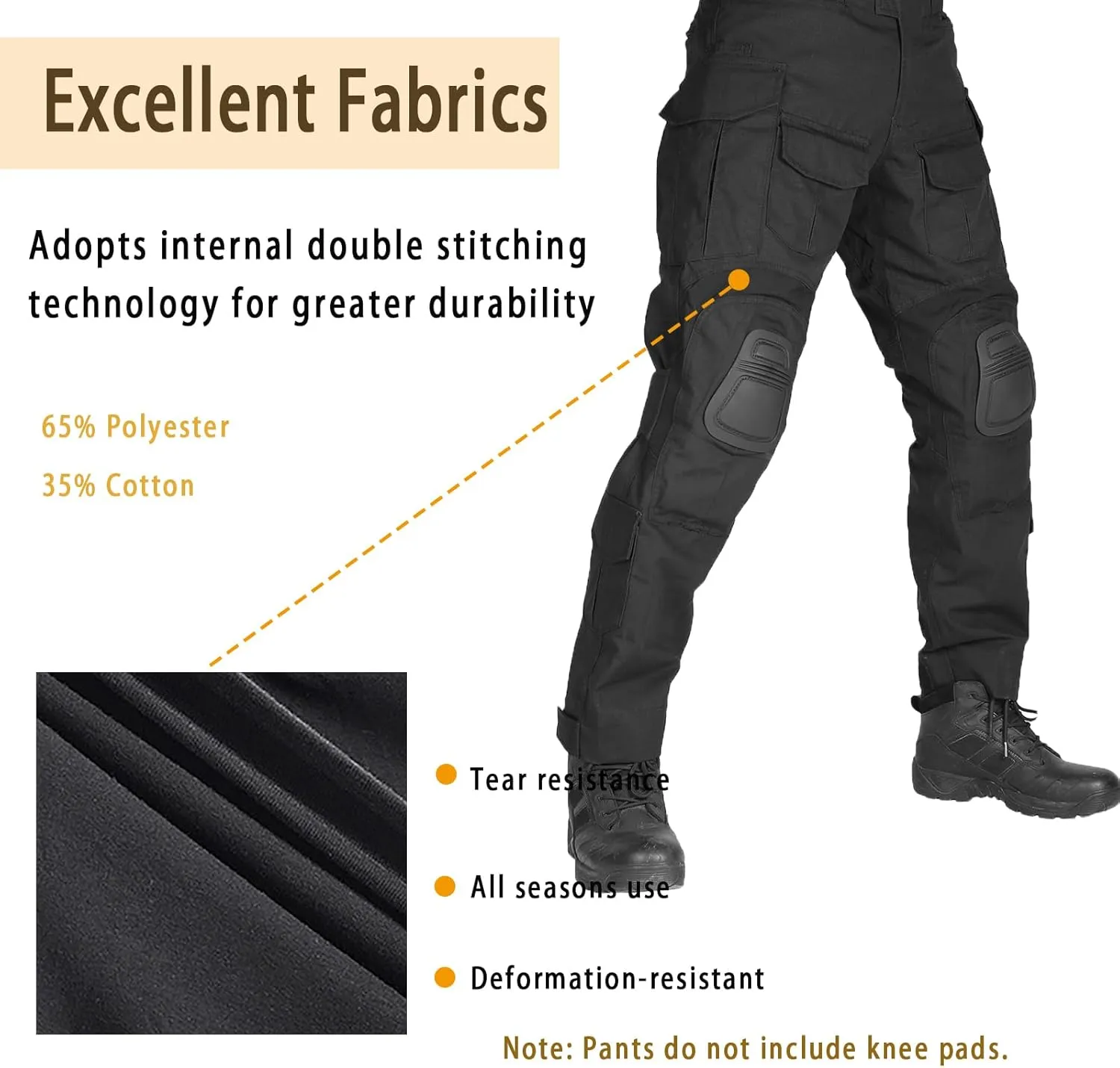 G3 Tactical Combat Pants, Men's Military Ripstop Camo Army Pants for Outdoor Hunting Paintballing - No Kneepad