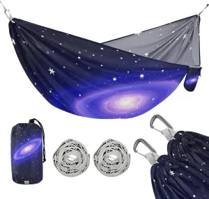Galaxy Sparkling Dark Blue 330lb Capacity Outdoor Hammock Backyard Hammock for Camping & Hiking Essential hamacas para Patio
