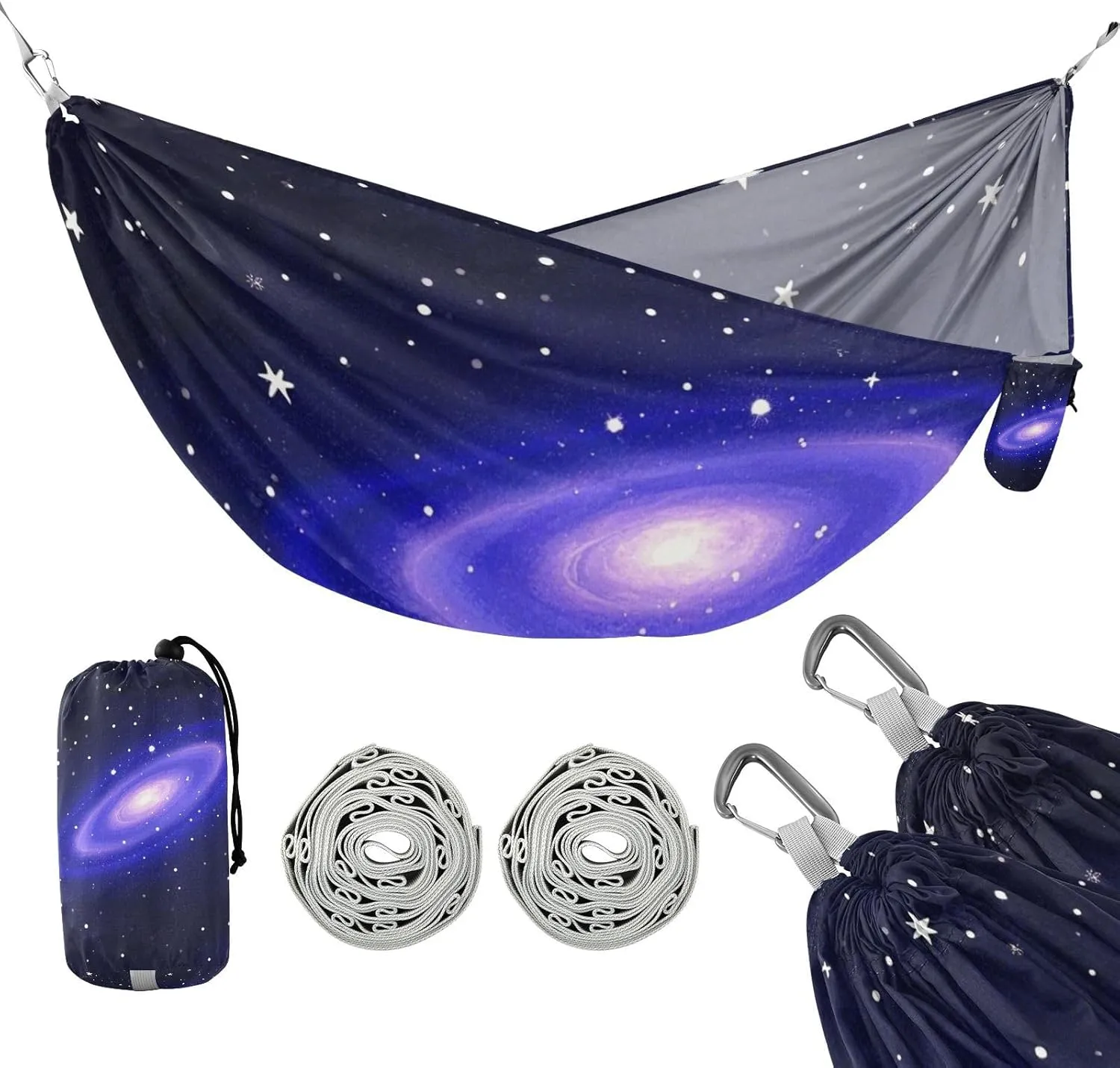 Galaxy Sparkling Dark Blue 330lb Capacity Outdoor Hammock Backyard Hammock for Camping & Hiking Essential hamacas para Patio